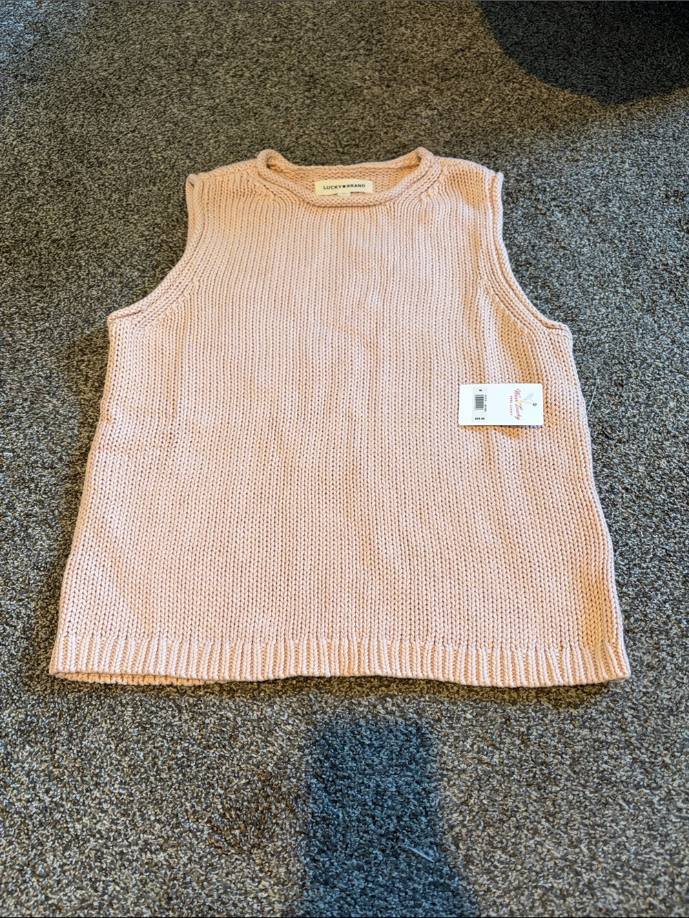NWT Lucky Brand Pink Knit Sleeveless Top